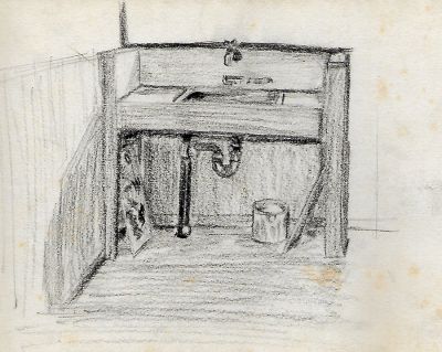 Lababo sa klasrum, 1990
Charcoal on Paper
1990 Manila
