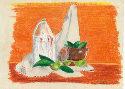 Still Life A, 1985
Oil Pastel on Paper
1985, Tacloban City
